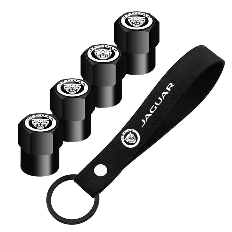 Wheel Tire Valve Stem Caps Airtight Covers&Keychain Style Wheel Air For Jaguar Growler XF XE XJ F-Pace X-Type S-Type F-Type NN91