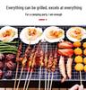 Portable Folding Charcoal Barbecue Grill with Skewers for Outdoor Cooking