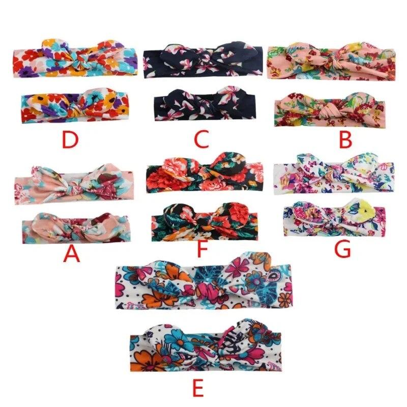 2Pcs/set Mother Kids Matching Hair Band Children Turban Baby Girls Twist Knot Headbands Family Parent-Child Headwear Accessories