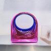 Acrylic Shiny Box Clutch Bag Minimalist Metal Look Small Square Handbag Evening Party Daily Use