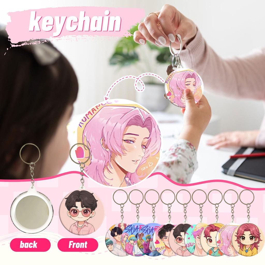 Boys Anime Pendant Keychain Holder Car Keychain Mobile Phone Bag Pendant Cute Kawaii