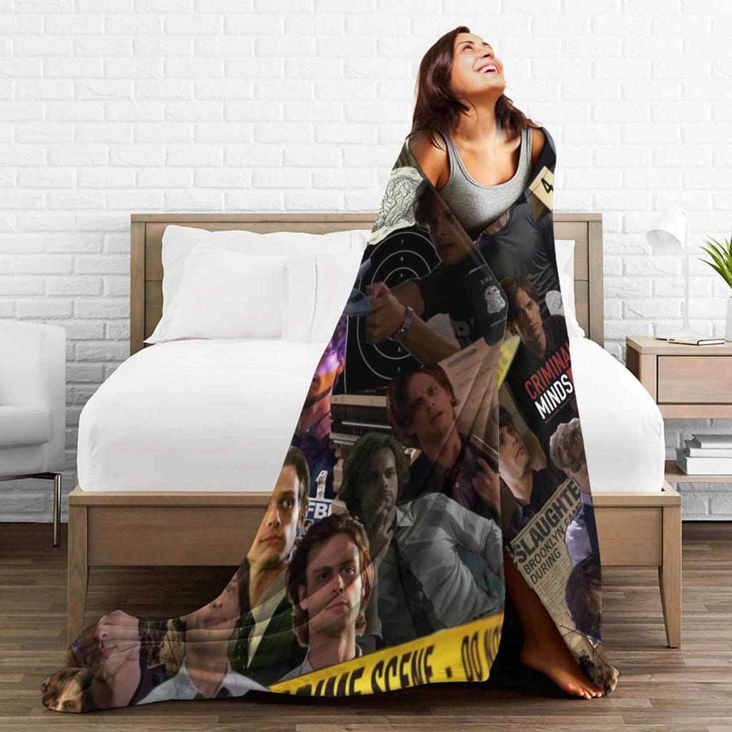 Super Soft Criminal Minds Spencer Reid Throw Blanket Premium Flannel Fleece Lightweight Bed Blanket Fuzzy Plush Bedspread