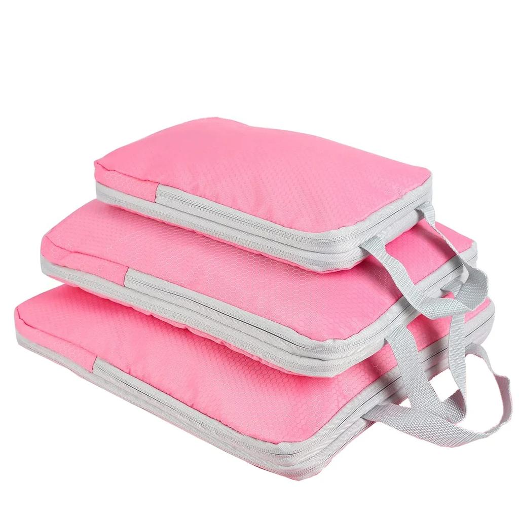 Luggage Organizer Set Travel Compression Packing Cubes Suitcase Zipper Foldable Storage Bag for Clothes Shoes Accessories