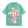 T-shirt con Stampa Kitagawa Marin Anime My Dress Up Darling Abbigliamento Uomo Donna T-shirt Larghe T-shirt Lavata Vintage Cotone Streetwear