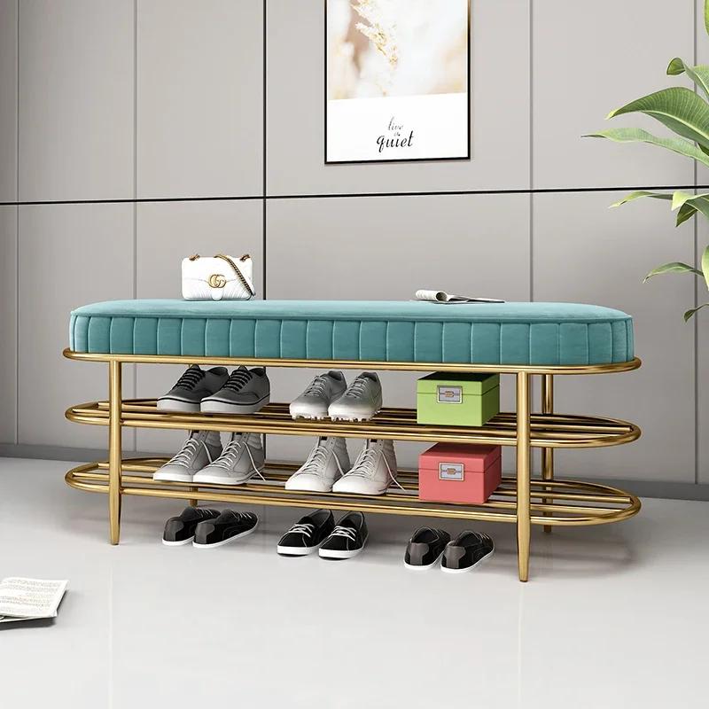Shoe change stool home entrance door can sit-type wearing shoes stool shoe rack integrated simple and light luxury