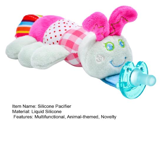 Silicone Pacifier Plush Animal Toy Baby Teething Pacifier with Toy Novelty Animal Pacifier for Newborn Baby Boy Girls