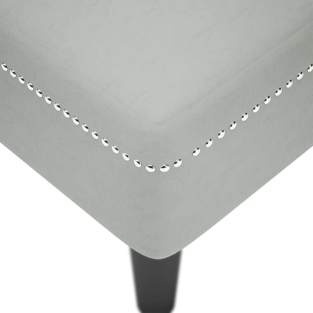 Chaise Longue with Cushion and Right Armrest Light Grey Velvet