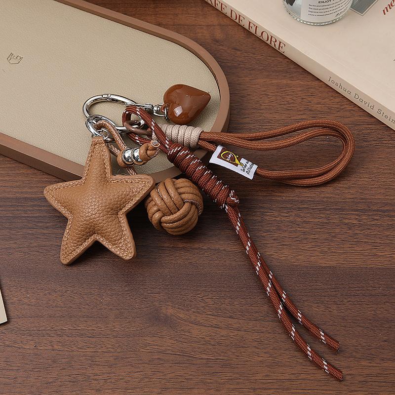 Yogodlns PU Leather Five Pointed Star Mini Backpack Hanging Handbag Pendant Bag Pendant Bags Accessories