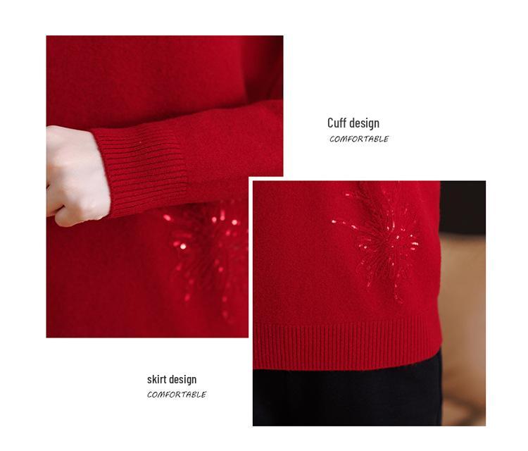 Elegant Women's 100% Wool Lapel Sweater - Loose, Stylish, Warm Knitwear for Autumn/Winter