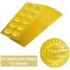 CHGCRAFT 150CS Perfect Attendance Gold Embossed Envelope Seal Stickers