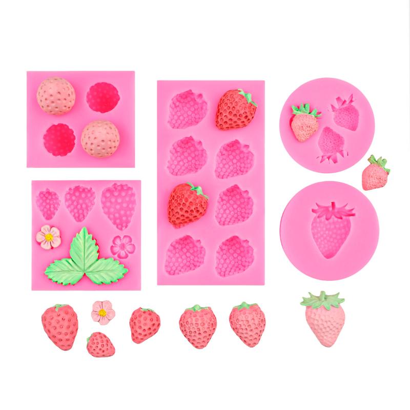 Fruit Strawberry Dessert Mousse Cake Mold Silicone Cake Decorations Reusable Baking Molds Kitchen Tools