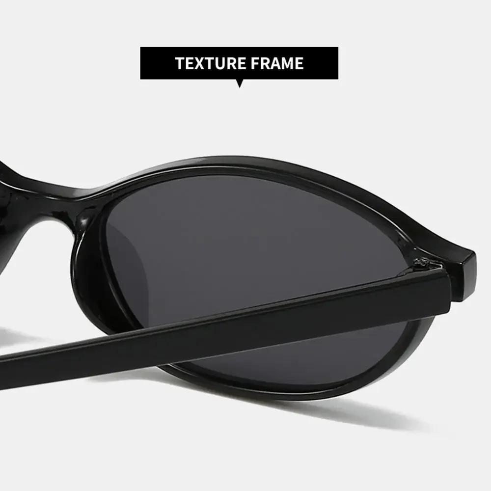 Retro Kocie Oko Owalne Okulary Przeciwsłoneczne Lekkie Modne Lata 90. Okulary Ochrona UV Okulary Słoneczne dla Kobiet i Mężczyzn