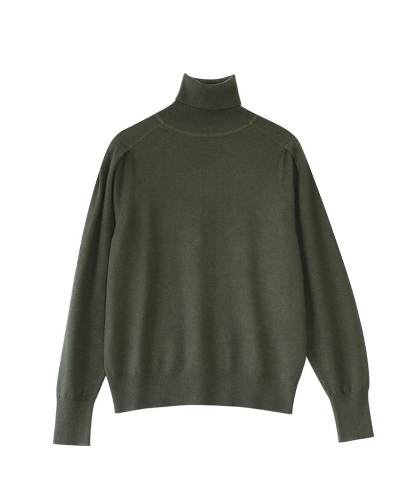 Baseukala Puff Sleeve Turtleneck Knitwear (4Colors)