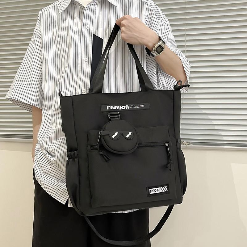 Large Capacity Bag Female Commuter Tote Bag Student Class Crossbody Bag Men's Nylon Bag