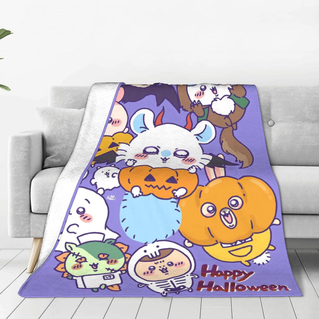 Cute Chiikawa Collection Warm Soft Blanket  Girls Boys Plush Throw Blanket Novelty Home Decor Flannel Bedspread Sofa Bed Cover