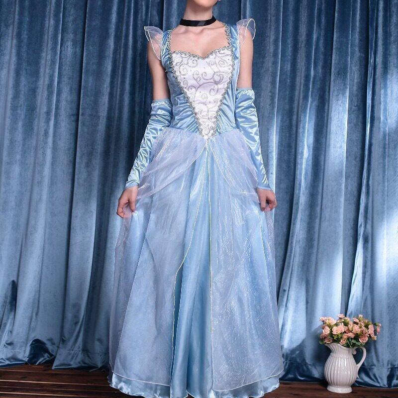 Halloween Costume Anime Cosplay Costume Frozen Elsa Fairy Tale Princess Long Dress Dress