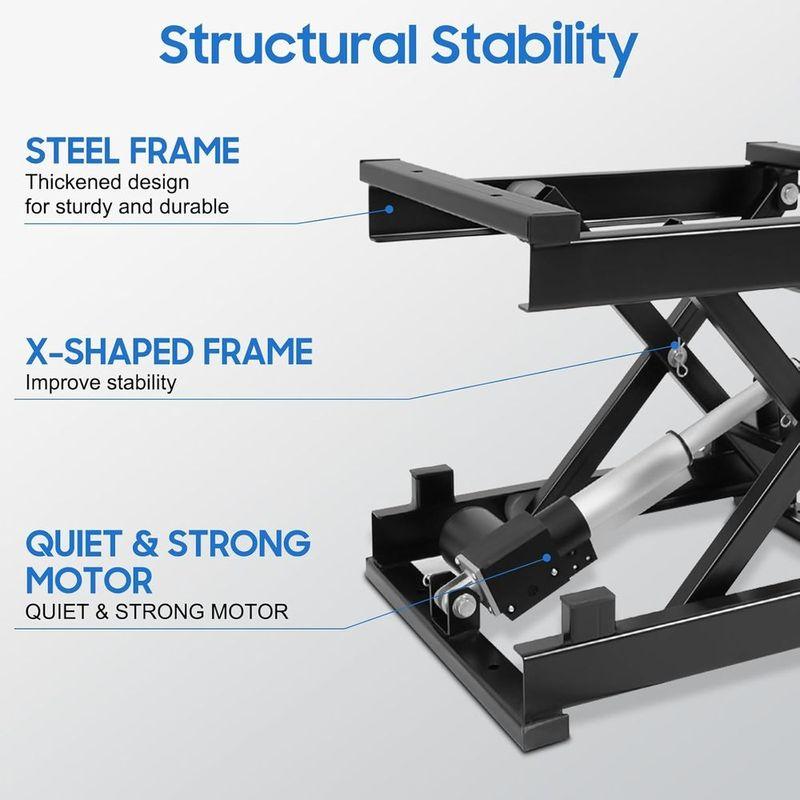Adjustable Height Electric Scissor Lift Table with Remote, 130lbs Capacity for Material Handling