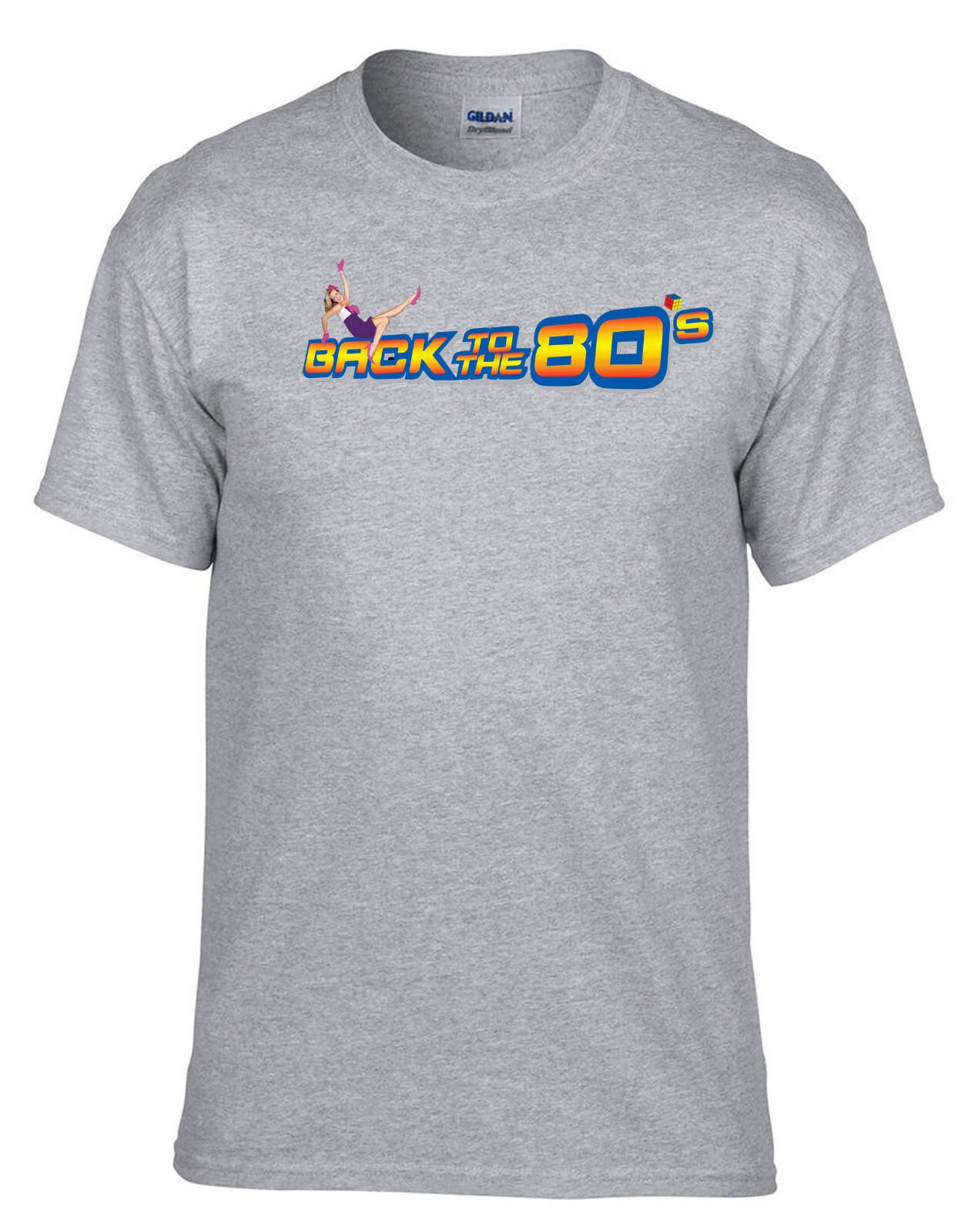 26 Back to the 80 s BACK IN 80 s Retro Grey T-Shirt -284_Grey- Unisex T-Shirt M