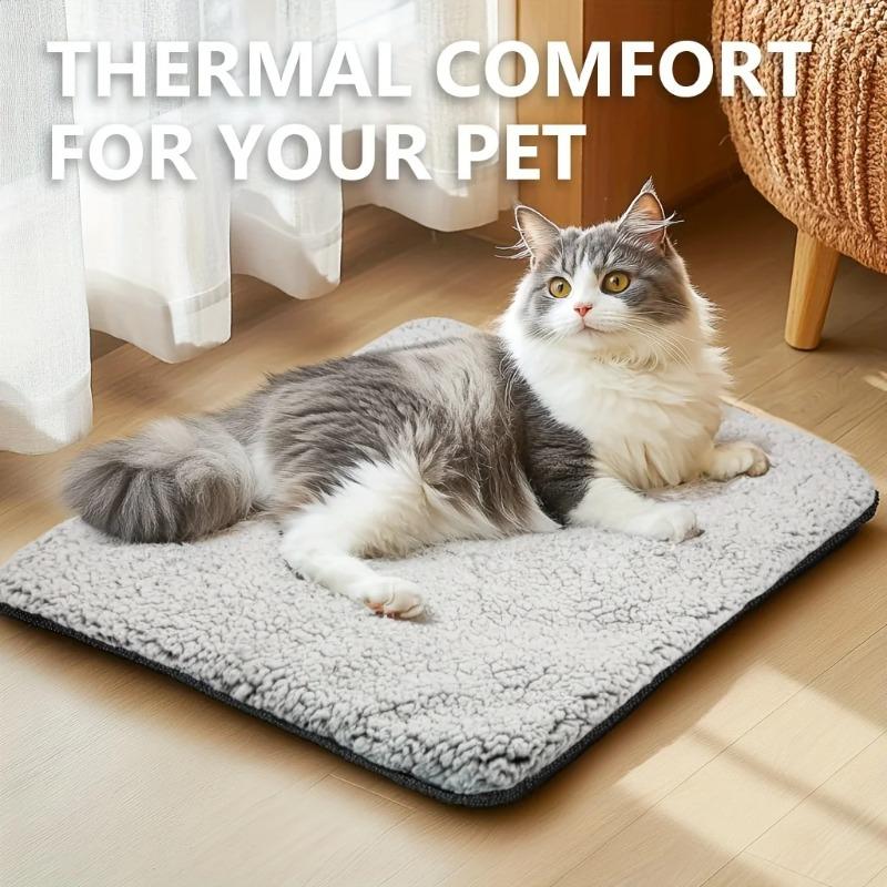 Washable Pet Heating Pad - Removable Self-Warming Dog Cat Mat Cozy Thermal Cushion for Indoor Pets Winter Bed Pad