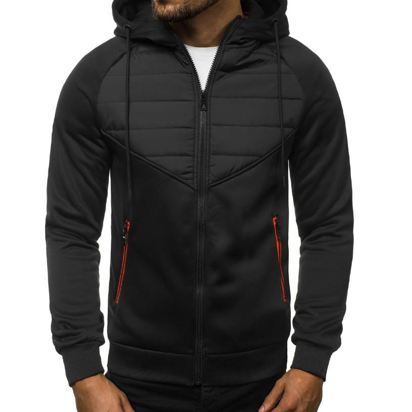 New Casual and Fashionable Cotton Jacket for Men for Autumn and Winter Men's Coat Color-blocking Cotton Jacket Cardigan Sweater