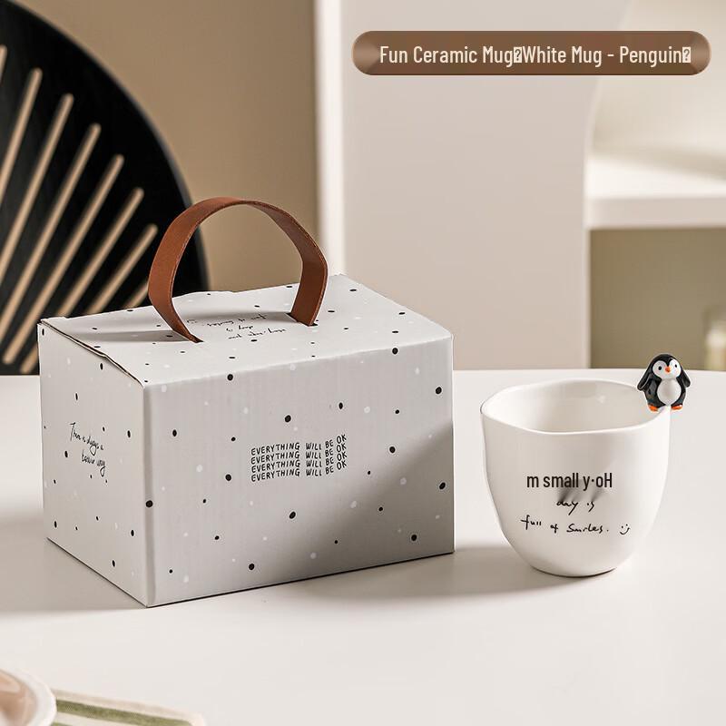 

Wutuo Cartoon Penguin Letter Ceramic Mug