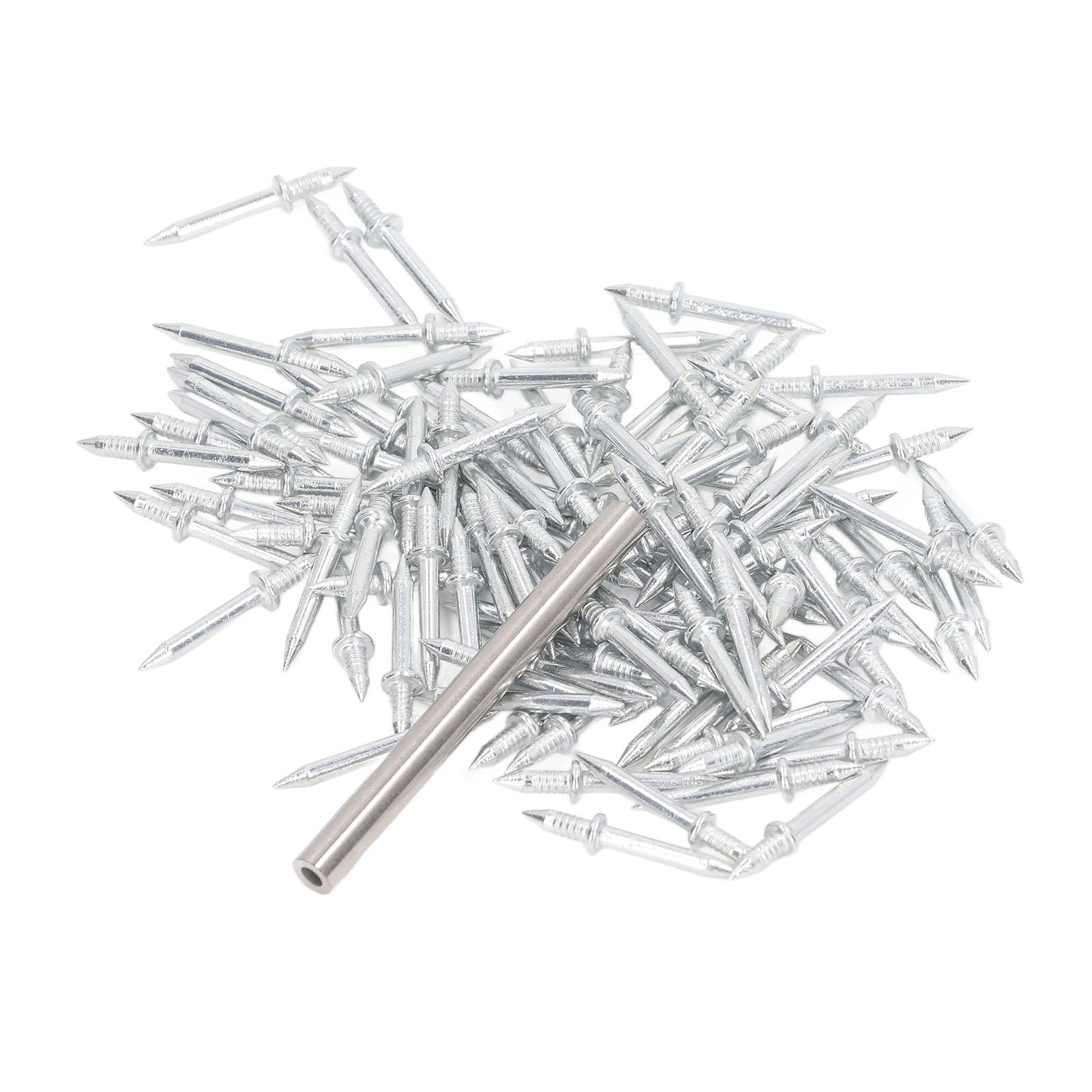 

Набор 101 шт. Гвозди для плинтуса из углеродистой стали, оцинкованные, без следов, двухголовые, бесшовные