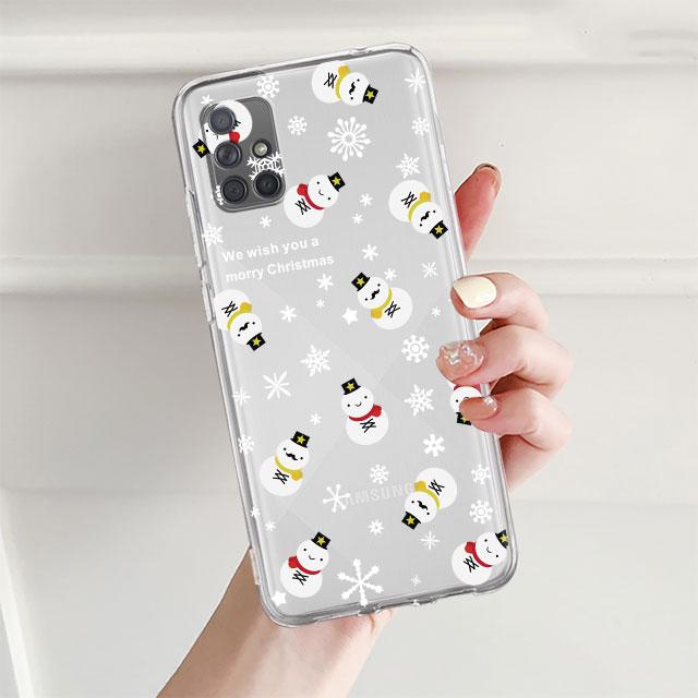 

Прозрачный чехол для Samsung Galaxy A52 A12 A51 A32 A21s A71 A32 A22 50 A70 A31 A72 5G Чехол для телефона Милая мультяшная кукла Рождество Samsung A53 5G