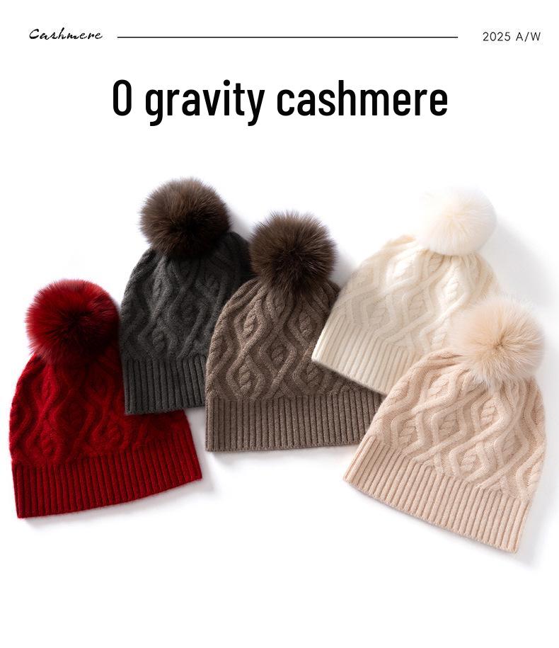 Warm Knit Cashmere Slouchy Hat: Versatile, Ear-Protective Head Covering for Autumn & Winter, Fits Large Circumferences