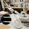 1pc Ergonomic White Handled Stainless Steel Embroidery Scissors | Bent Tip for Precision Cutting, Ideal for Sewing and Crafting Accessories