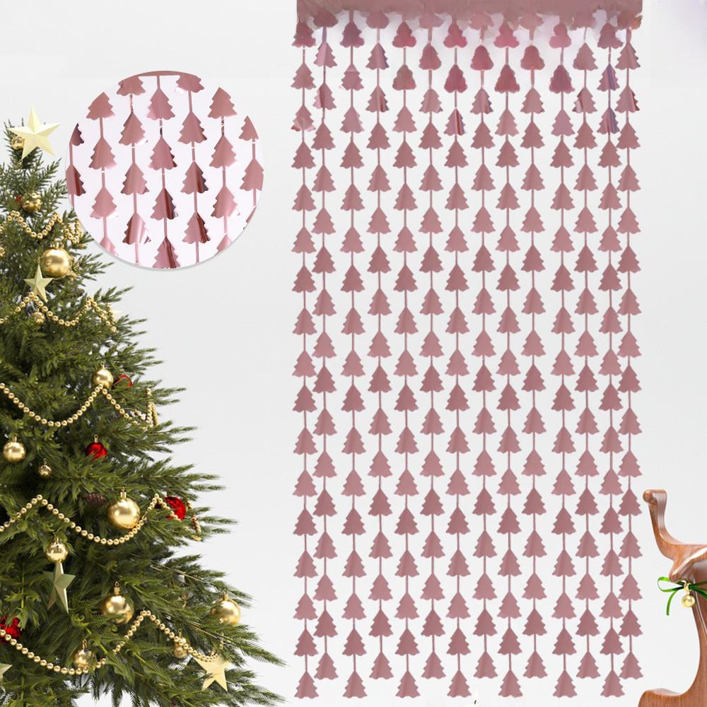 Lush Tree Christmas Tinsel Curtain In Various Colors For Eyecatching Backdrops Party