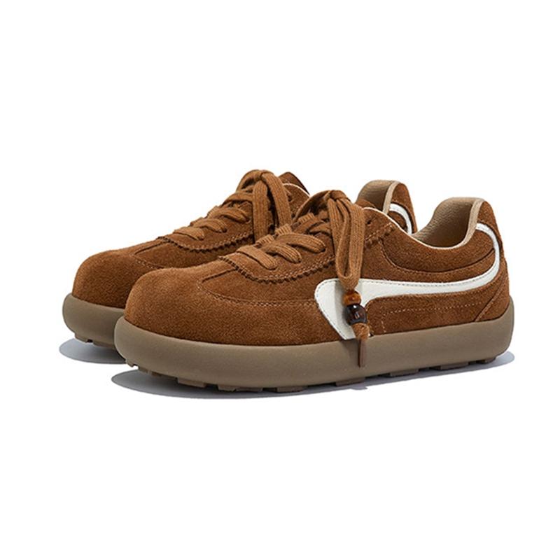 

Fashion AIYUQI Women s Sneakers 2025 New Round-toe Flat Casual Women Shoes Large Size Genuine Leather German Training Shoes Female 43 коричневый