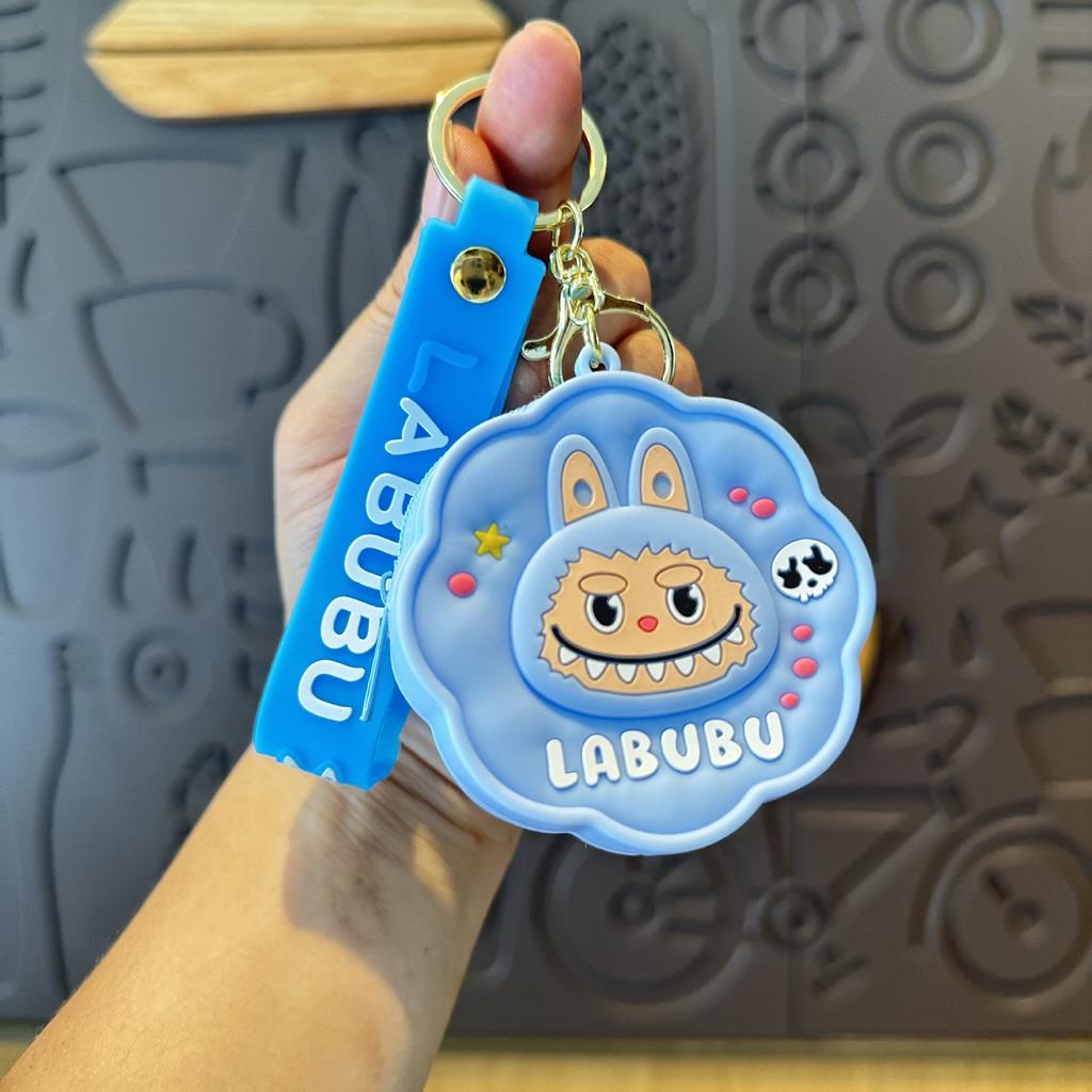 Labubu Silicone Change Bag Pendant Labubu Cute School Bag Pendant Keychain Ring Doll Machine