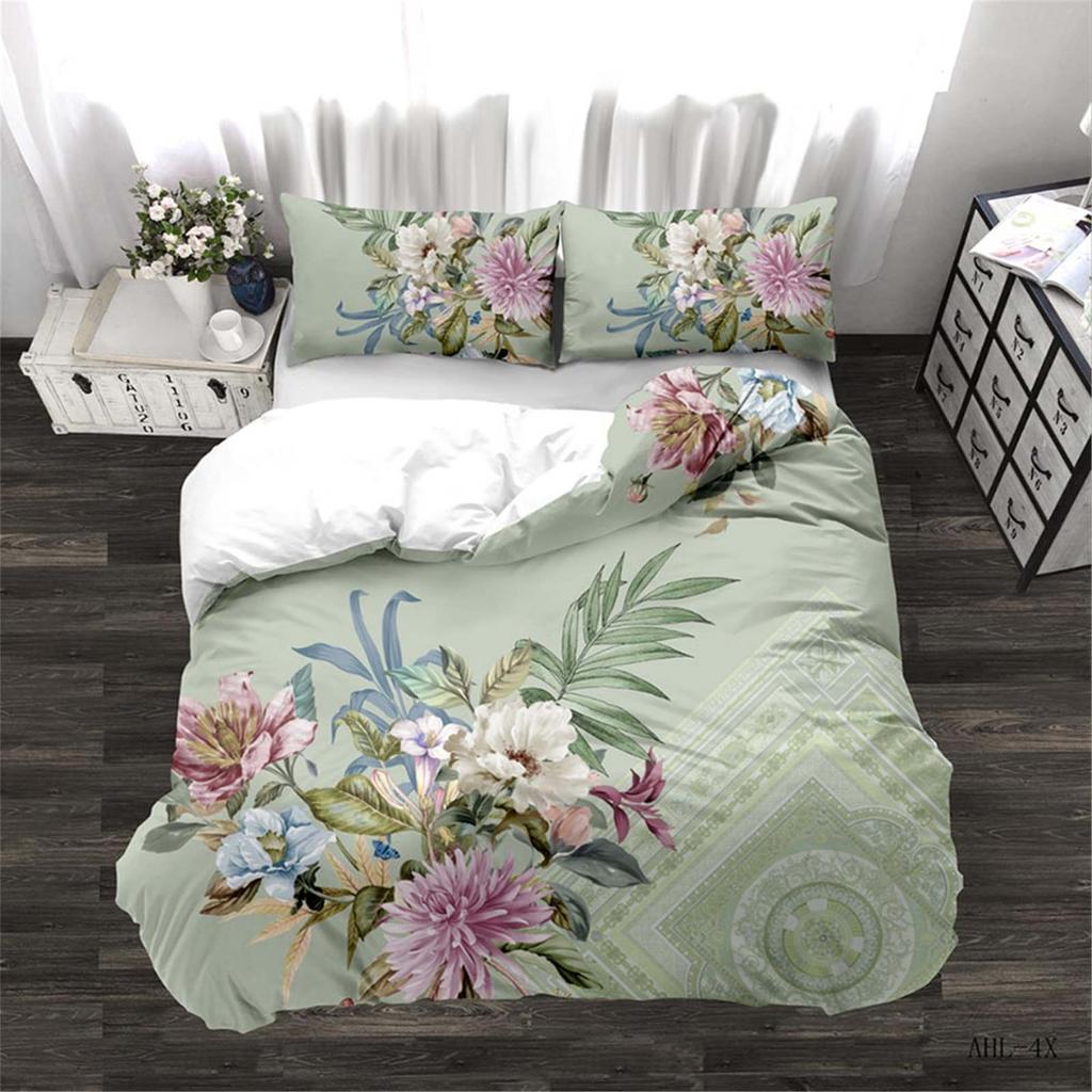 Romance Love Roses Duvet Cover Set Comforte Printed Cartoon Twin Size Bedding Sets Christmas Gifts 3-piece