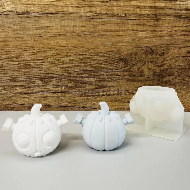 Versatile Silicone Mold for Robot Pumpkin Candle Halloween Aromatherapy Mould Easy Release Festive Decoration Molds