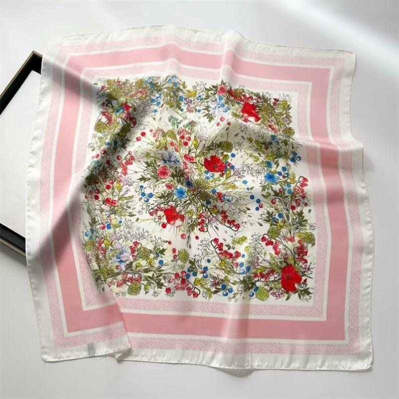 70 silk scarf square scarf high sense fashion versatile professional simulation silk small scarf versatile printed women's silk scarf