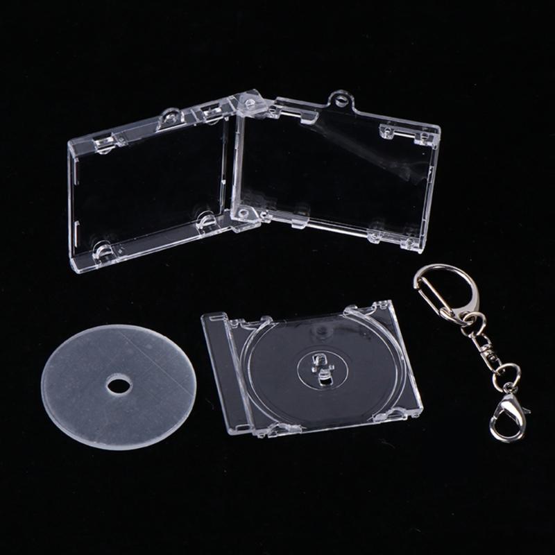 Blank Disc Case Keychain Disc Album Keychain Music Album Keychain Blank Disc Case Pendant for Keychain Decorations