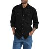 Men's Summer Solid Color Lapel Long Sleeved Shirt Men's Casual Fashion Long Sleeved Shirt