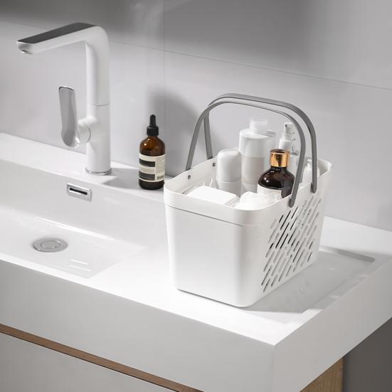 Yousheng Bærbar Badekurv Høydensitetsplast Dusjkurv med Fuktsikker Hul Baderom Kjøkken Organisering