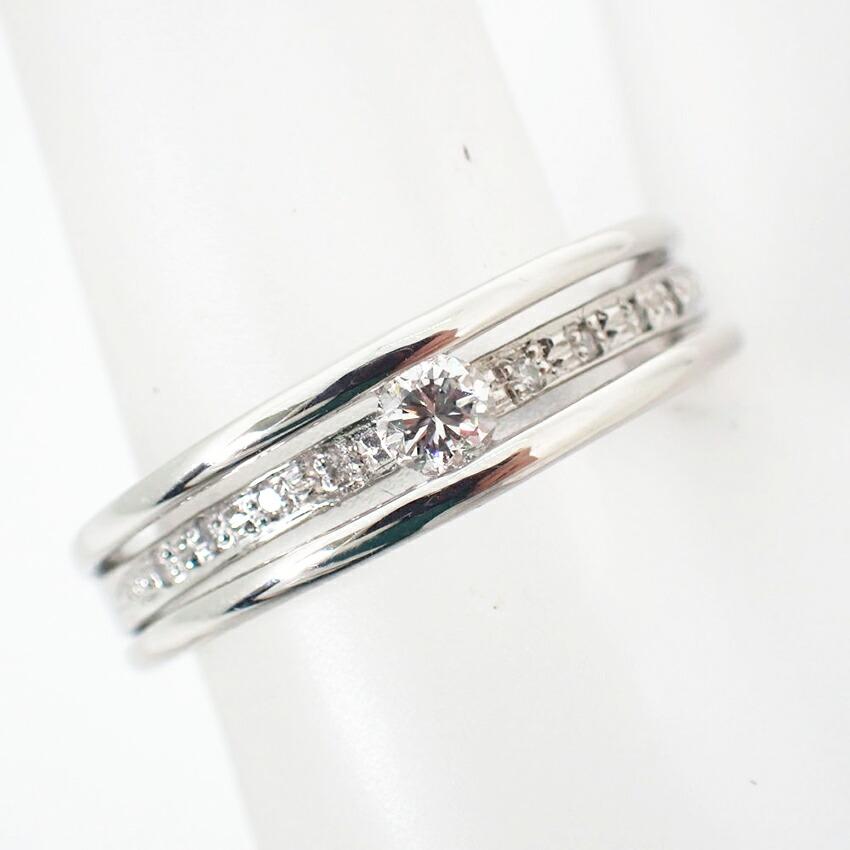 [Used] Pt900 Diamond Ring/Size 10/j59-9