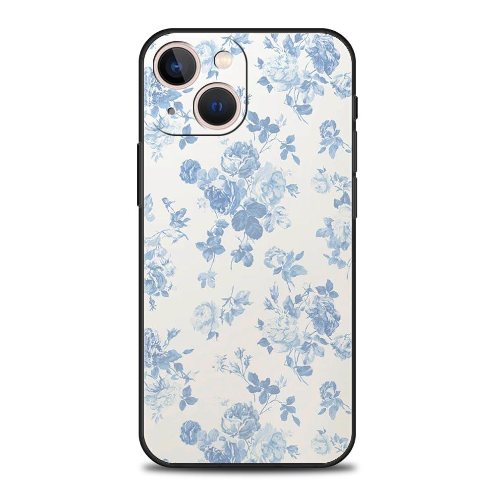 Phone Case For iPhone 17 16e 15 14 13 12 11 Pro Max SE 7 8 Plus Shell iPhone 16 Soft TPU Cover Soft Pale Little Flower