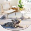 Animalsthatyawn Round Area Rug,Carpet Rug for Living Room Bedroom Sofa Playroom Decor,Non slip Floor Mat