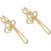 Metal Curtain Hooks, 100Pcs Drapery Hook Pins Stainless Steel Pin-on Hooks for Window Curtain, Shower Curtain, Door Curtain - Gold