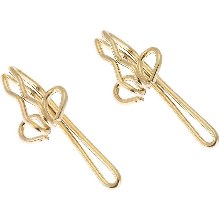 Metal Curtain Hooks, 100Pcs Drapery Hook Pins Stainless Steel Pin-on Hooks for Window Curtain, Shower Curtain, Door Curtain - Gold