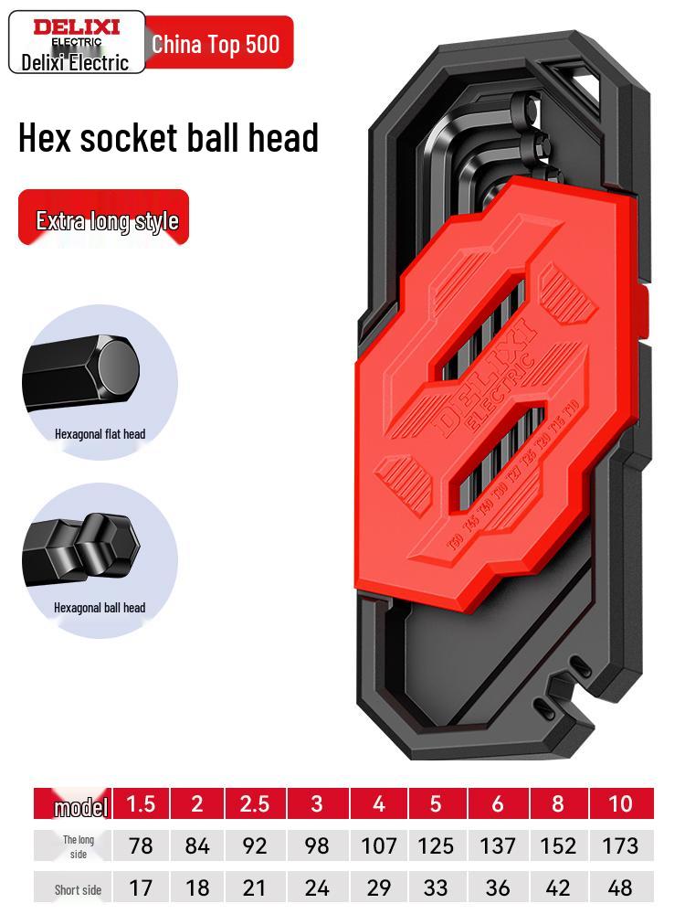 Delixi 6-Point Long Hex Key Screwdriver Set