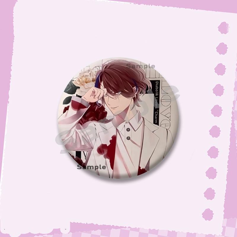 Hot Game Series Diabolik Lovers Soft Button Pins Cartoon Round Brooch on Backpack Ayato Kanato Laito Jewelry Badge Friend Gifts