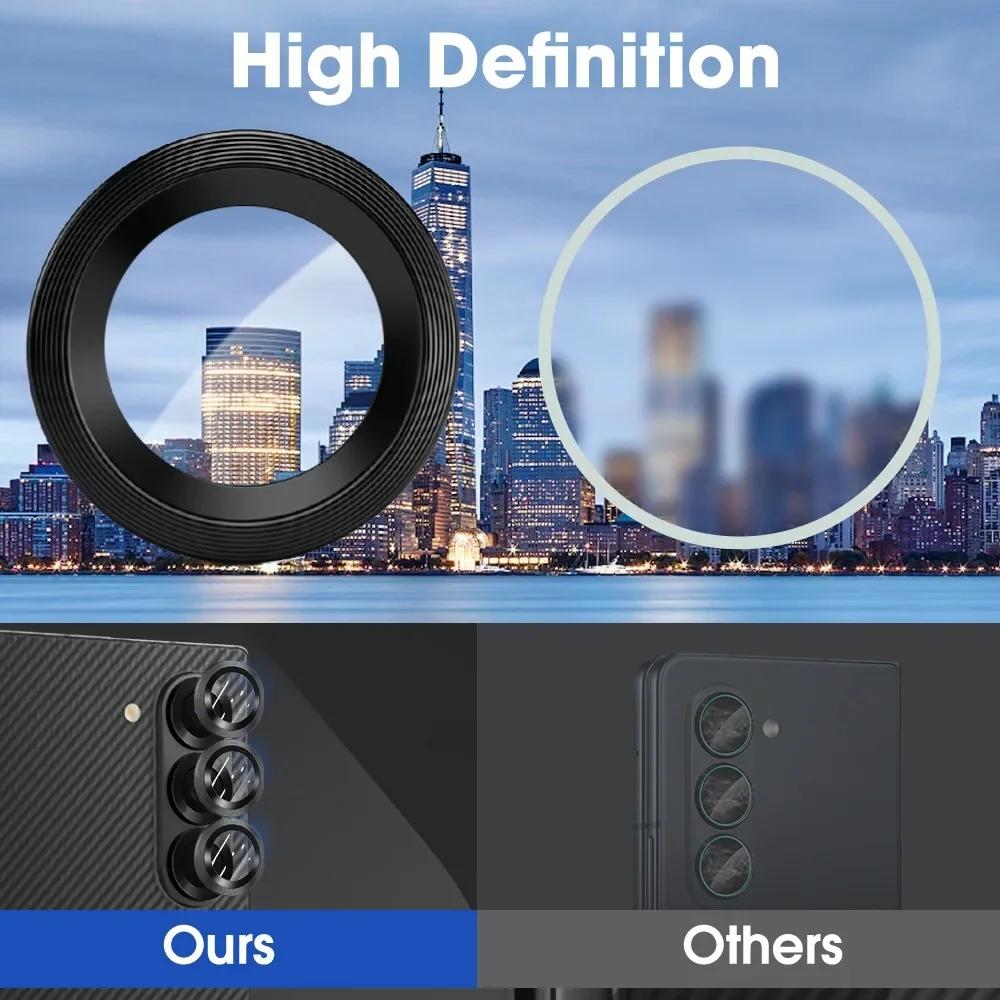 1-2PCS Alloy Metal Ring Clear Camera Lens Protector Film For Samsung Galaxy Z Flip 7/Fold 7 Anti-Scratch Tempered Glass Lens Cap