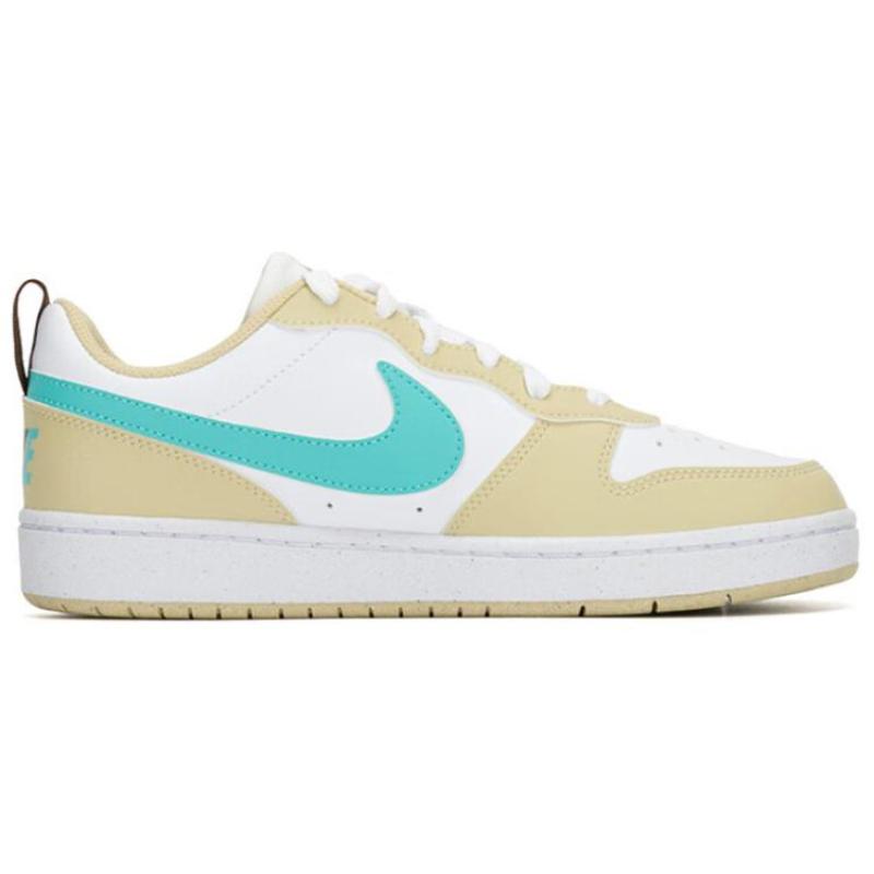 Nike Court Borough COURT BORO Slip Resistant Abrasion Resistant Low top Kids' Skateboarding Shoes Yellow White Sneakers HM3726-731