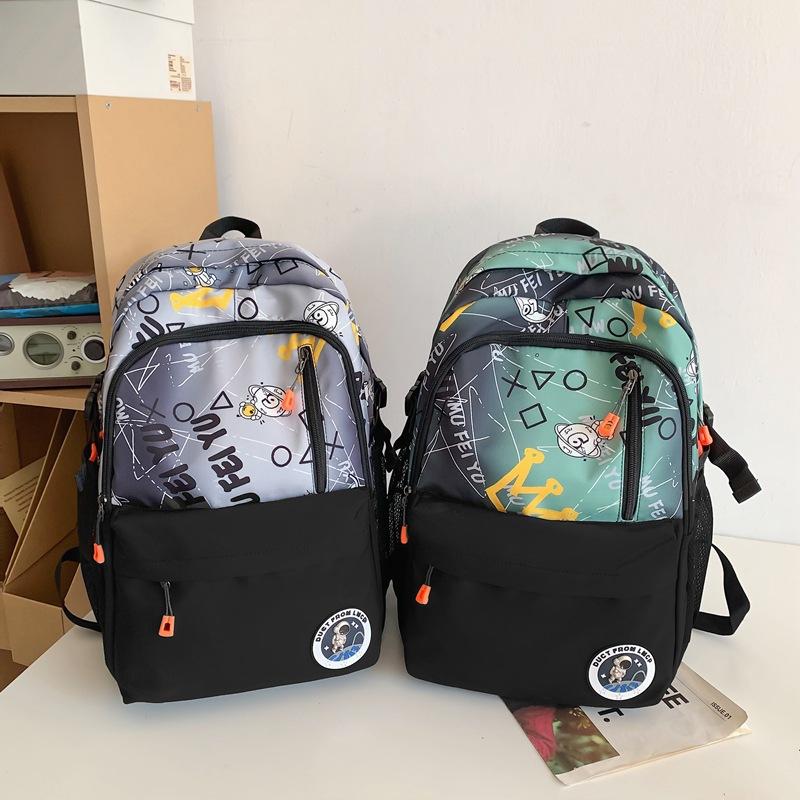 New Student Backpack Korean Edition Fashion Trend Alphabet School Bag Casual Large Capacity Travel Backpack