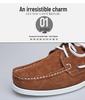 Men's Plus Size Genuine Leather Boat Shoes - British Style, Versatile Casual Lace-up Shoes