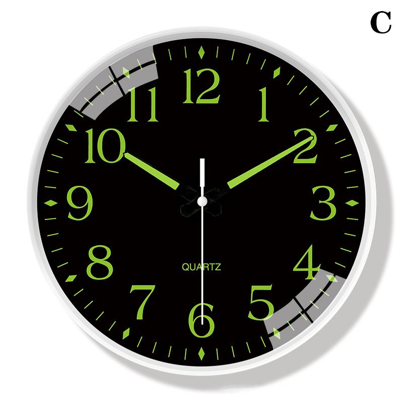 1 Pcs Luminous Wall Clock Light In Dark Night Digital Quartz Movement Bedrooms Living Room Study Loudspeaker Mute Clock For Home